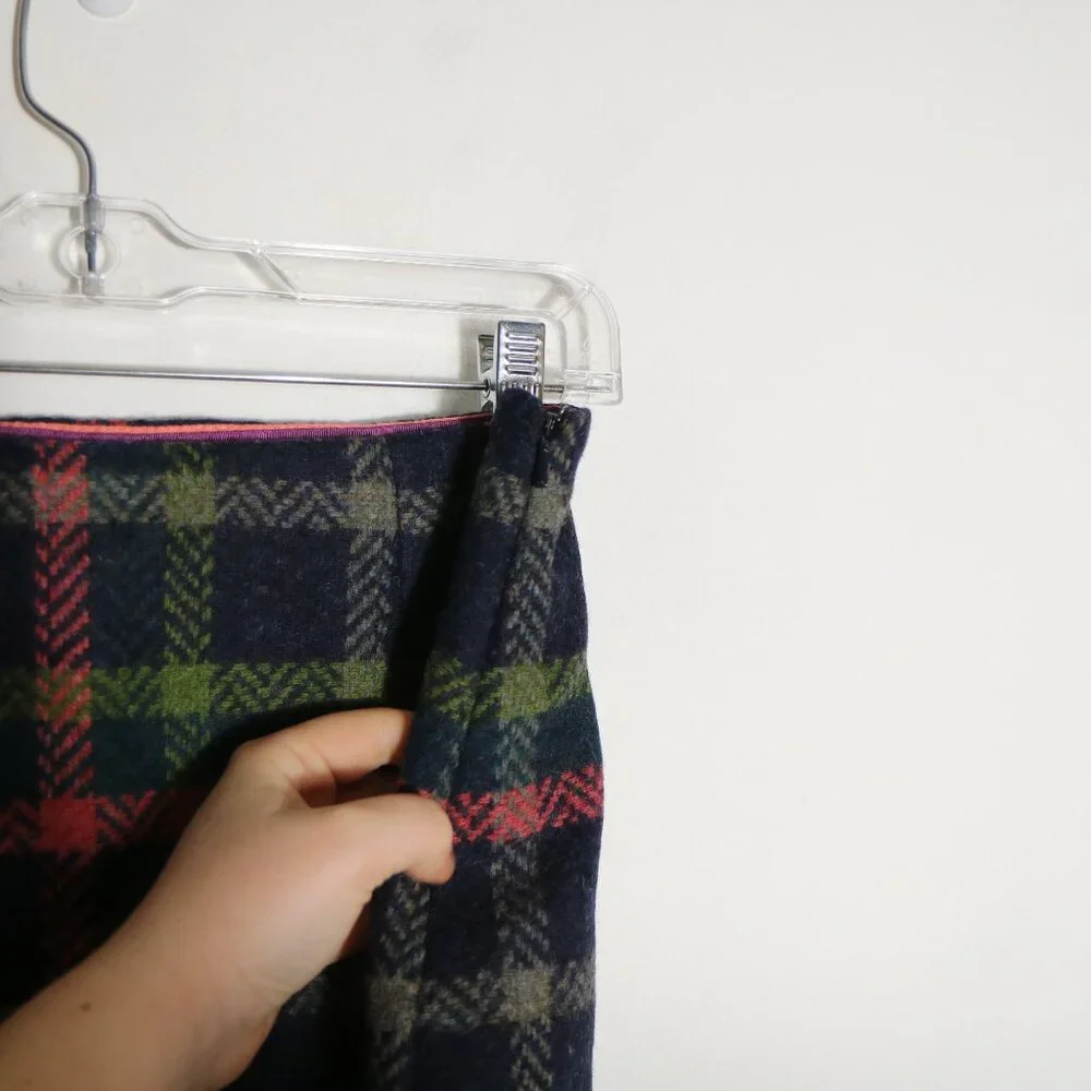 Boden British Tweed By Moon Wool Plaid Pencil Skirt 8 Preppy Acedemia Classic